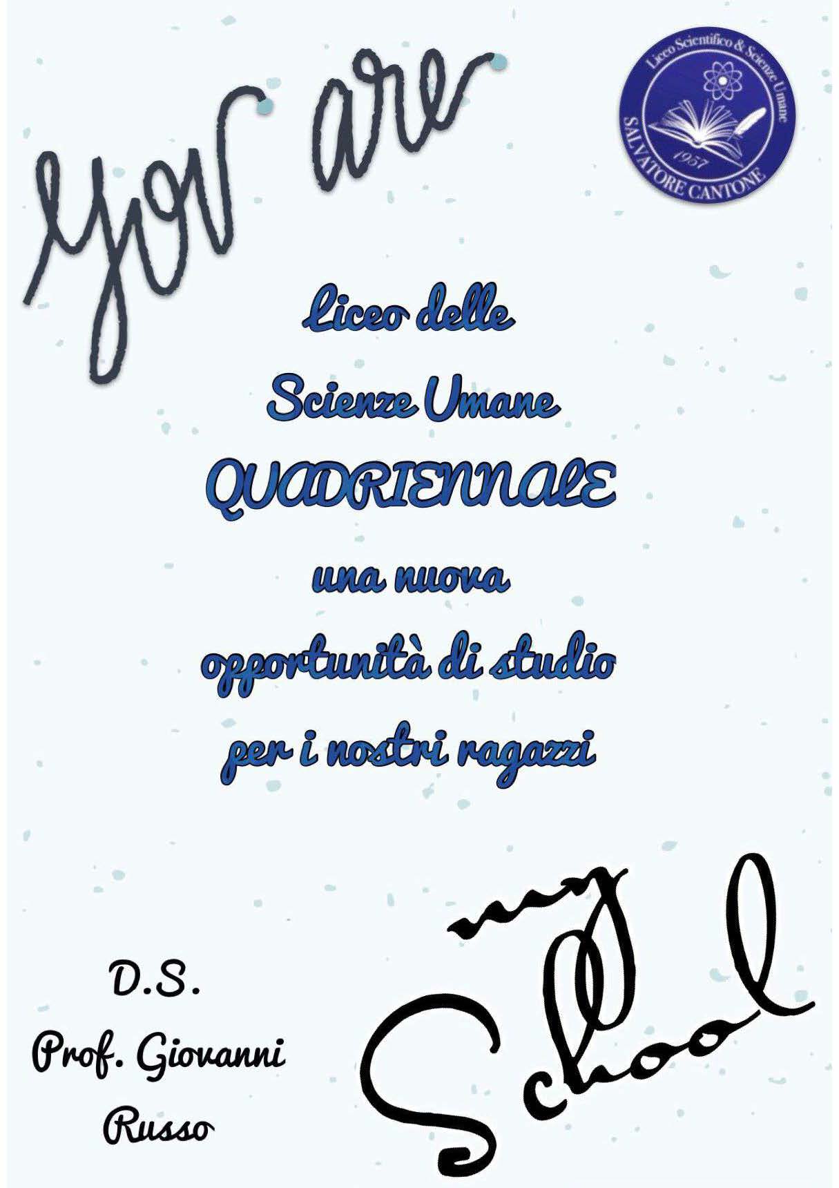 locandina Scienze umane quadriennale